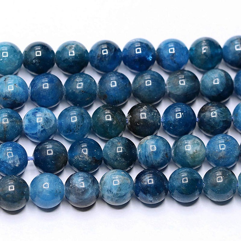 PLTbeads Natural Gemstone Loose Beads Smooth Round Approxi 15 inch DIY Bracelet Necklace for Jewelry Making (8mm, Blue Apatite) - Image 4